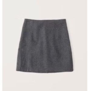 Gray Wool-Blend Plaid Mini Skirt, Abercrombie, XL